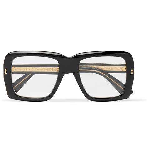 gucci black bold square glasses|square gucci glasses men.